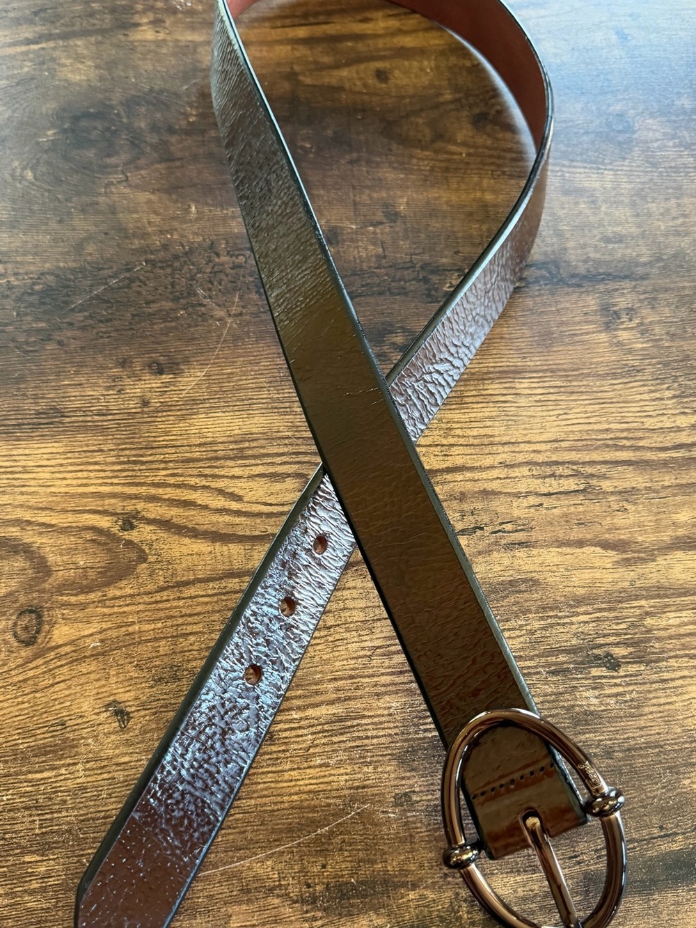 Fossil Classic womens Brown Leather Belt with Oval Buckle